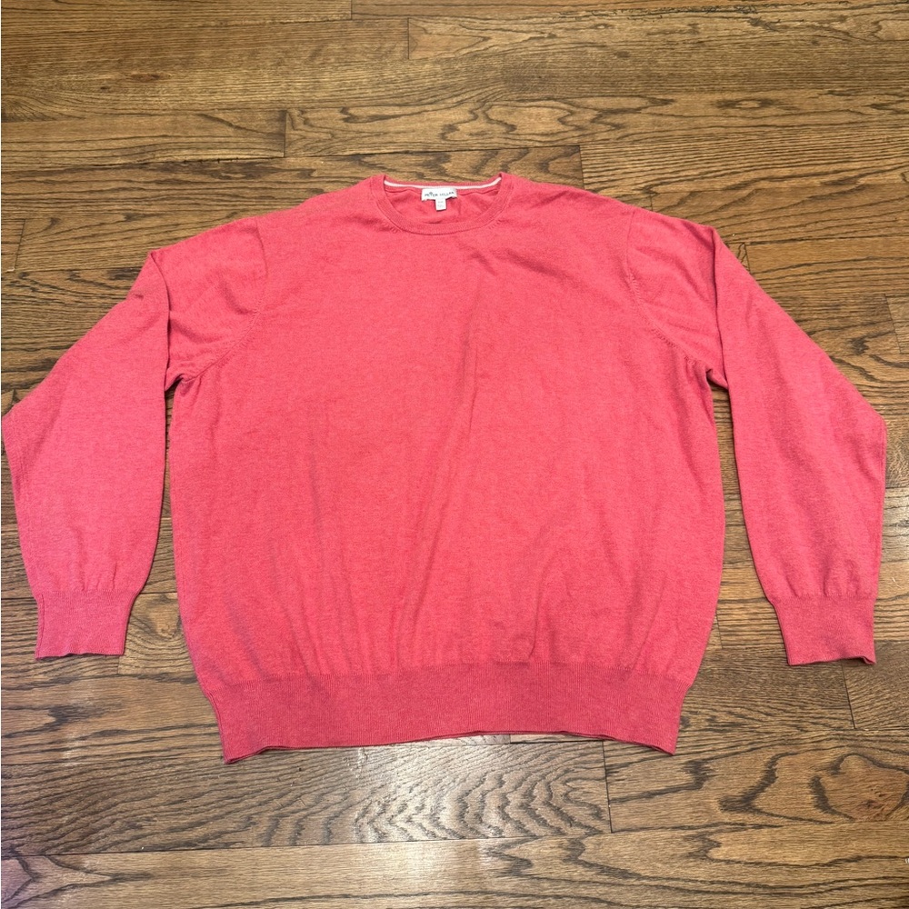 Peter Millar Men’s Nantucket Red Heathered Crewneck Sweater, XXL